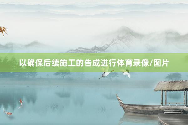 以确保后续施工的告成进行体育录像/图片