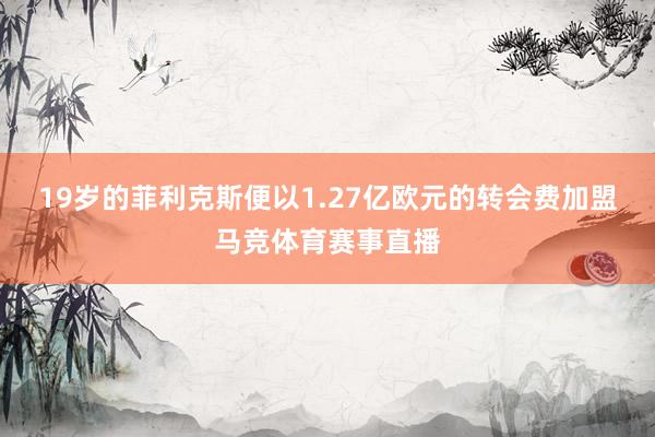 19岁的菲利克斯便以1.27亿欧元的转会费加盟马竞体育赛事直播