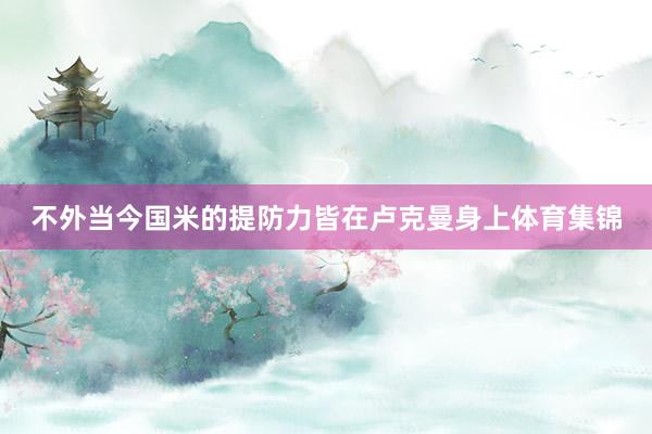 不外当今国米的提防力皆在卢克曼身上体育集锦