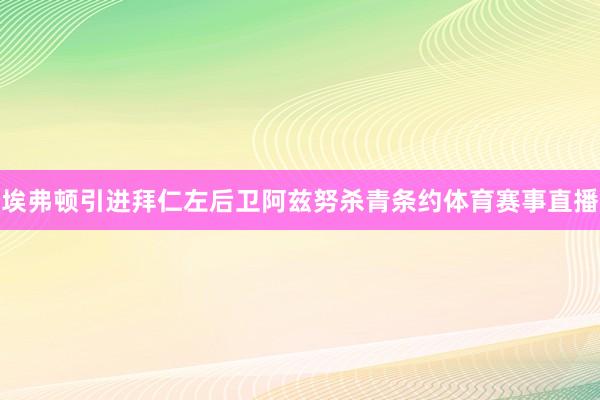 埃弗顿引进拜仁左后卫阿兹努杀青条约体育赛事直播