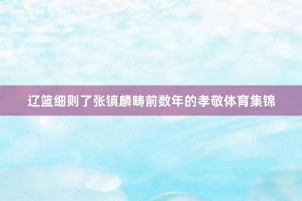 辽篮细则了张镇麟畴前数年的孝敬体育集锦