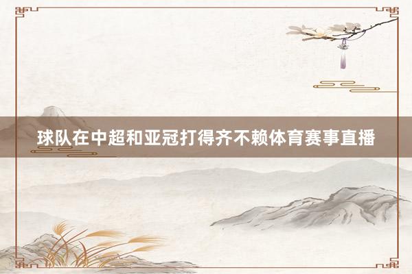 球队在中超和亚冠打得齐不赖体育赛事直播