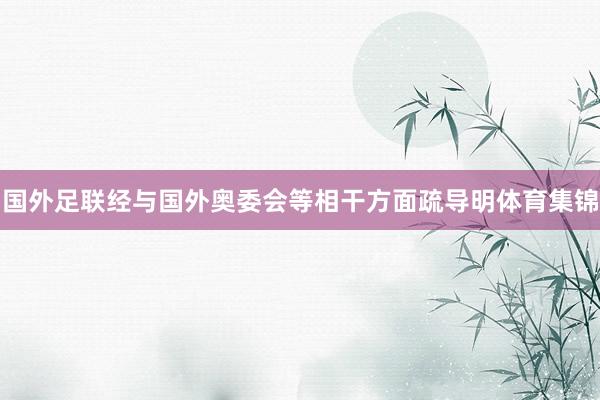 国外足联经与国外奥委会等相干方面疏导明体育集锦