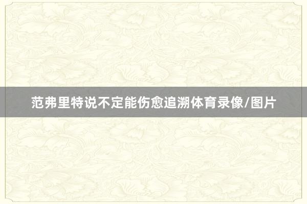 范弗里特说不定能伤愈追溯体育录像/图片