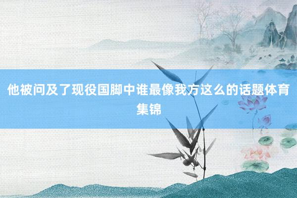 他被问及了现役国脚中谁最像我方这么的话题体育集锦