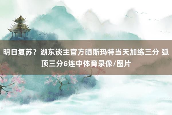明日复苏？湖东谈主官方晒斯玛特当天加练三分 弧顶三分6连中体育录像/图片